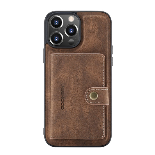 For iPhone 13 Pro JEEHOOD Retro Magnetic Detachable Protective Case with Wallet & Card Slot & Holder (Brown) by JEEHOOD
