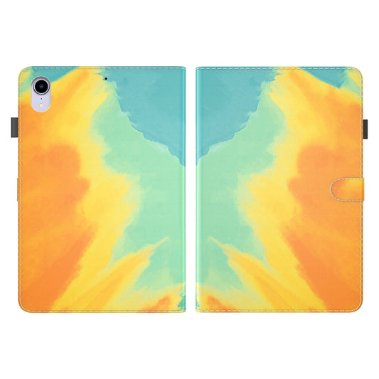 For iPad mini 2024 / mini 6 Watercolor Pattern Skin Feel Magnetic Horizontal Flip PU Leather Tablet Case with Holder & Card Slots & Photo Frame(Autumn Leaves) by buy2fix