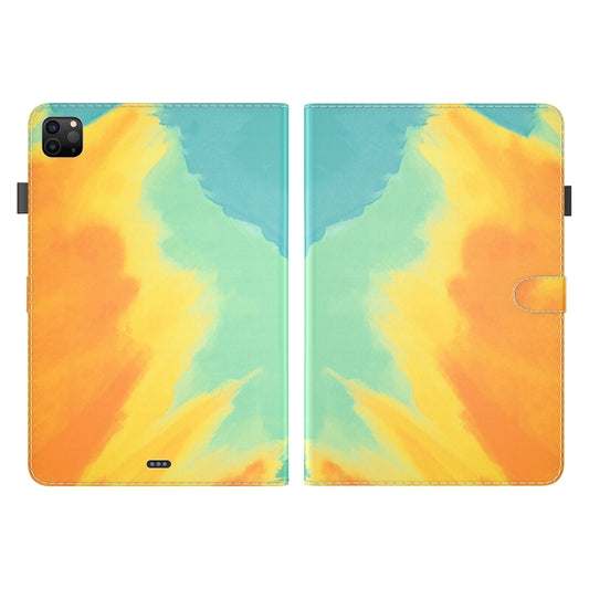 For iPad Pro 11 2022 / 2021 / 2018 / Air 2020 10.9 Watercolor Pattern Skin Feel Magnetic Leather Tablet Case with Holder & Card Slots & Photo Frame & Sleep / Wake-up Function(Autumn Leaves) by buy2fix