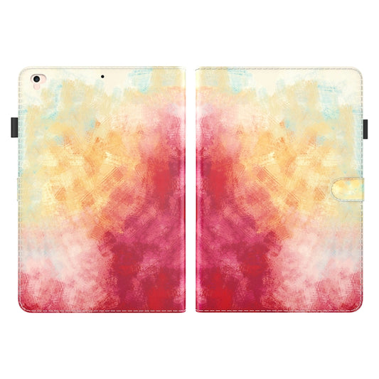 Watercolor Pattern Skin Feel Magnetic Horizontal Flip PU Leather Case with Holder & Card Slots & Photo Frame & Sleep / Wake-up Function For iPad 9.7 (2018 & 2017) / Air 2 / Air(Spring Cherry) by buy2fix
