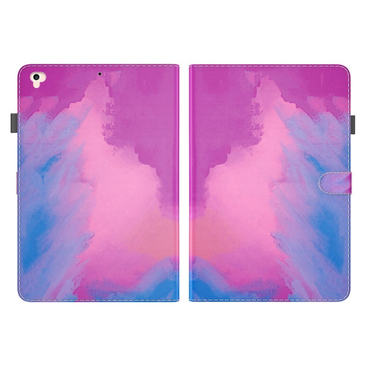 Watercolor Pattern Skin Feel Magnetic Horizontal Flip PU Leather Case with Holder & Card Slots & Photo Frame & Sleep / Wake-up Function For iPad 9.7 (2018 & 2017) / Air 2 / Air(Purple Red) by buy2fix