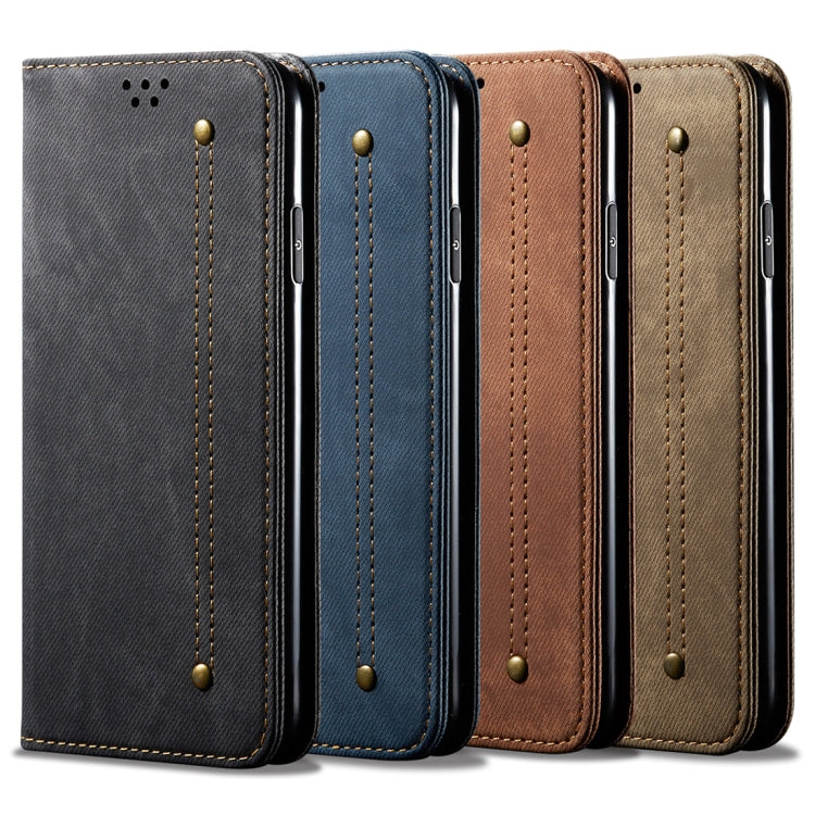 For Huawei Honor 20 Denim Texture Casual Style Horizontal Flip Leather Case with Holder & Card Slots & Wallet(Khaki) by buy2fix