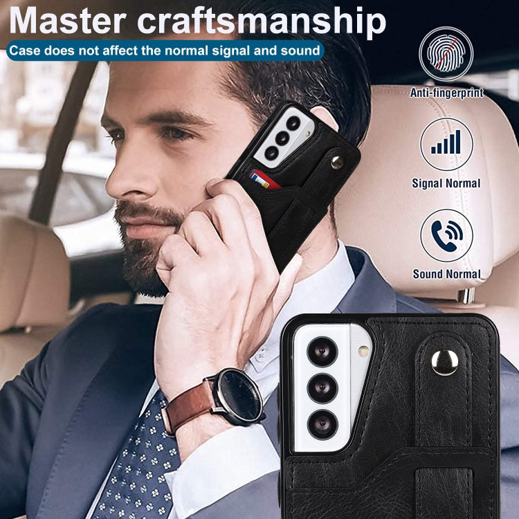 For Samsung Galaxy S21 5G Crazy Horse Texture Shockproof TPU + PU Leather Case with Card Slot & Wrist Strap Holder(Black) by buy2fix