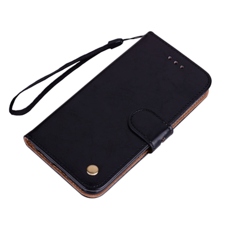 For iPhone 13 Business Style Oil Wax Texture Horizontal Flip Leather Case with Holder & Card Slots & Wallet(Black) by buy2fix