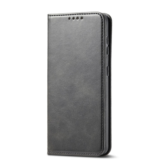 For Samsung Galaxy A50 Calf Texture Magnetic Horizontal Flip Leather Case with Holder & Card Slots & Wallet(Black) by buy2fix