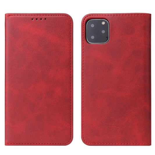 For iPhone 11 Calf Texture Magnetic Horizontal Flip Leather Case with Holder & Card Slots & Wallet (Red) by buy2fix