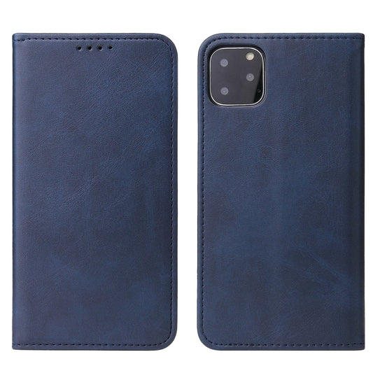 For iPhone 11 Calf Texture Magnetic Horizontal Flip Leather Case with Holder & Card Slots & Wallet (Blue) by buy2fix