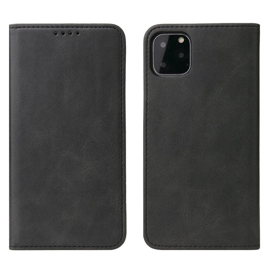 For iPhone 11 Pro Max Calf Texture Magnetic Horizontal Flip Leather Case with Holder & Card Slots & Wallet (Black) by buy2fix