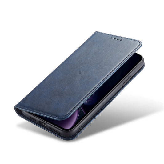 For iPhone XR Calf Texture Magnetic Horizontal Flip Leather Case with Holder & Card Slots & Wallet(Blue) by buy2fix