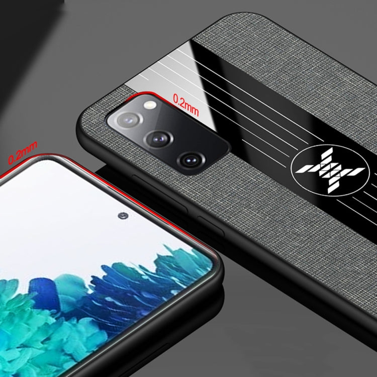 For Samsung Galaxy S20 FE XINLI Stitching Cloth Textue Shockproof TPU Protective Case with Ring Holder(Brown) by XINLI