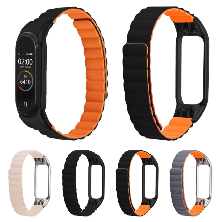 For Xiaomi Mi Band 4 / 3 Silicone Magnetic Watch Band(Black) by buy2fix