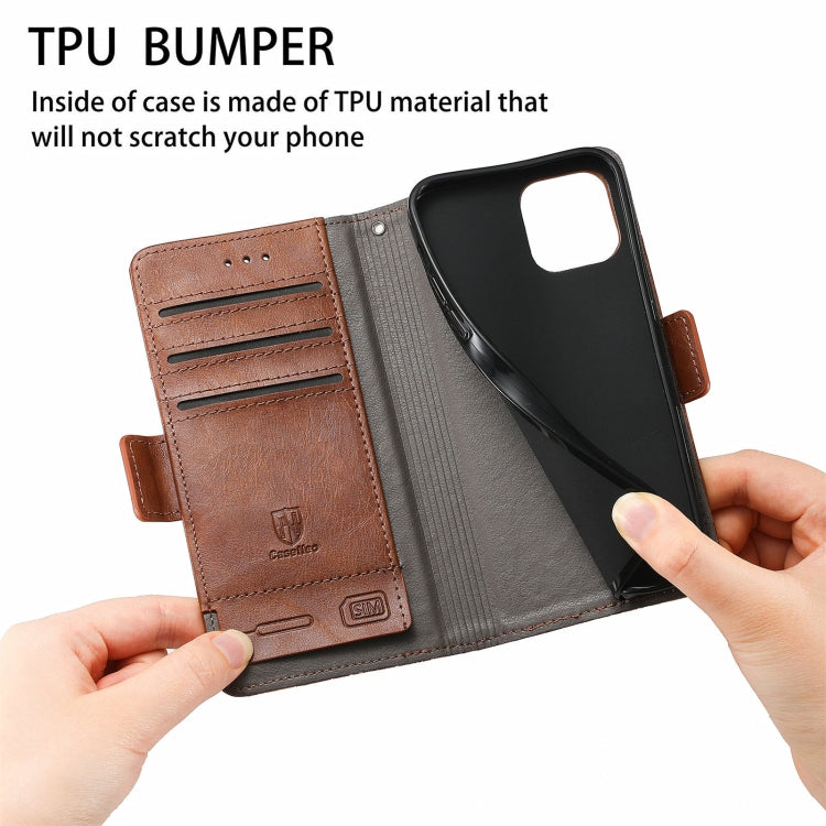 For Blackview A100 CaseNeo Business Splicing Dual Magnetic Buckle Horizontal Flip PU Leather Case with Holder & Card Slots & Wallet(Brown) by buy2fix