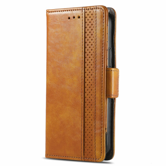 For Blackview A100 CaseNeo Business Splicing Dual Magnetic Buckle Horizontal Flip PU Leather Case with Holder & Card Slots & Wallet(Khaki) by buy2fix
