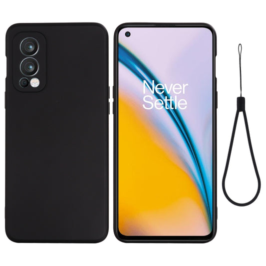 For OnePlus Nord 2 5G Solid Color Liquid Silicone Shockproof Full Coverage Protective Case(Black) by buy2fix