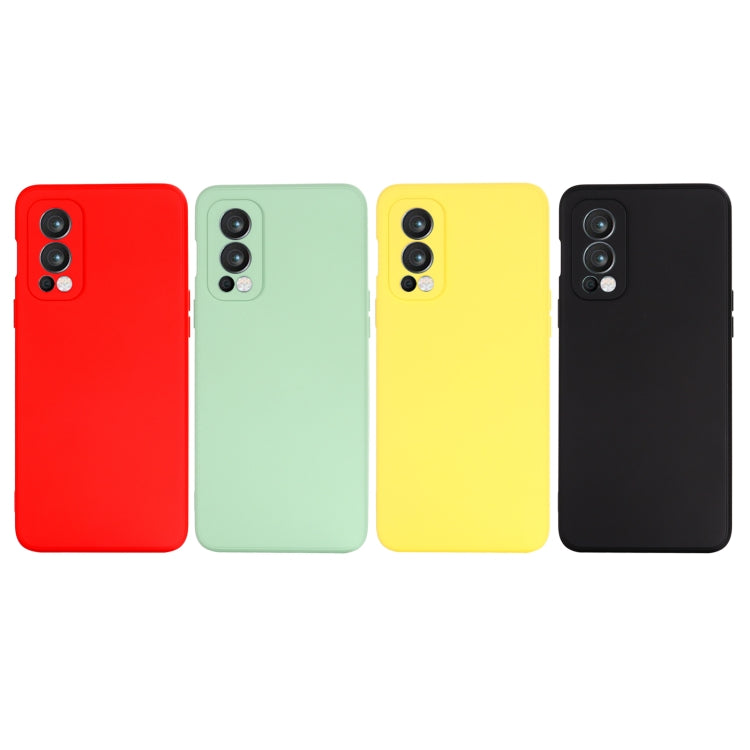 For OnePlus Nord 2 5G Solid Color Liquid Silicone Shockproof Full Coverage Protective Case(Black) by buy2fix