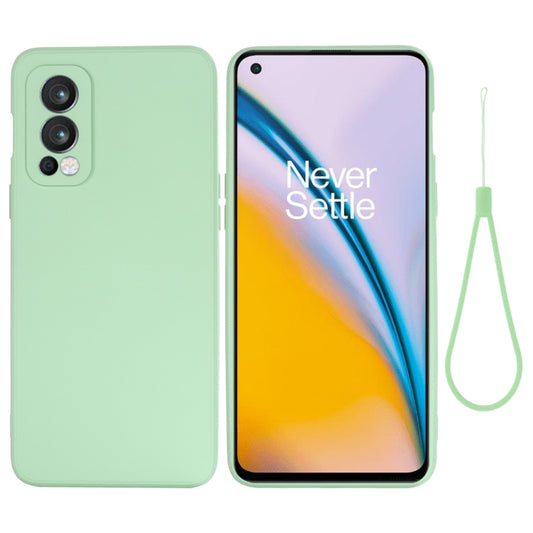 For OnePlus Nord 2 5G Solid Color Liquid Silicone Shockproof Full Coverage Protective Case(Green) by buy2fix