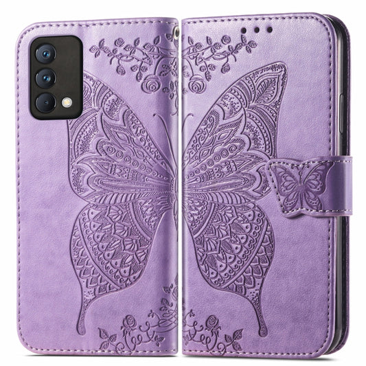 For OPPO Realme GT Master Butterfly Love Flower Embossed Horizontal Flip Leather Case with Holder & Card Slots & Wallet & Lanyard(Light Purple) by buy2fix