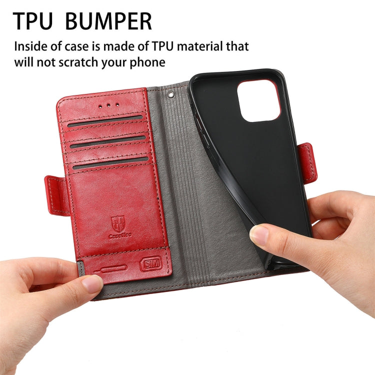 For Huawei P50 Pro CaseNeo Business Splicing Dual Magnetic Buckle Horizontal Flip PU Leather Case with Holder & Card Slots & Wallet(Red) by buy2fix