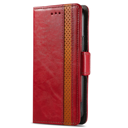 For Motorola Edge 20 Pro CaseNeo Business Splicing Dual Magnetic Buckle Horizontal Flip PU Leather Case with Holder & Card Slots & Wallet(Red) by buy2fix