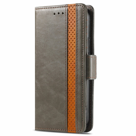 For Motorola Edge 20 CaseNeo Business Splicing Dual Magnetic Buckle Horizontal Flip PU Leather Case with Holder & Card Slots & Wallet(Grey) by buy2fix