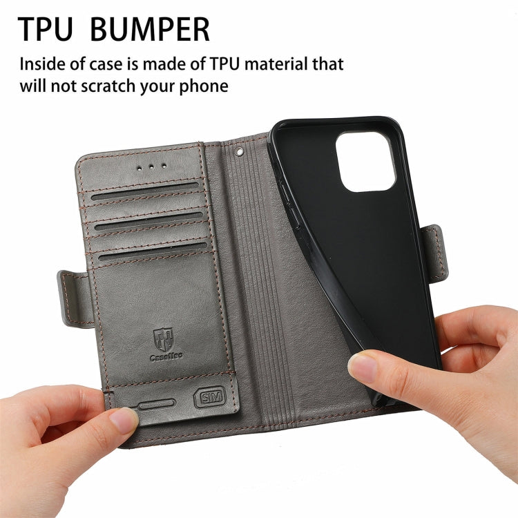 For Motorola Edge 20 CaseNeo Business Splicing Dual Magnetic Buckle Horizontal Flip PU Leather Case with Holder & Card Slots & Wallet(Grey) by buy2fix