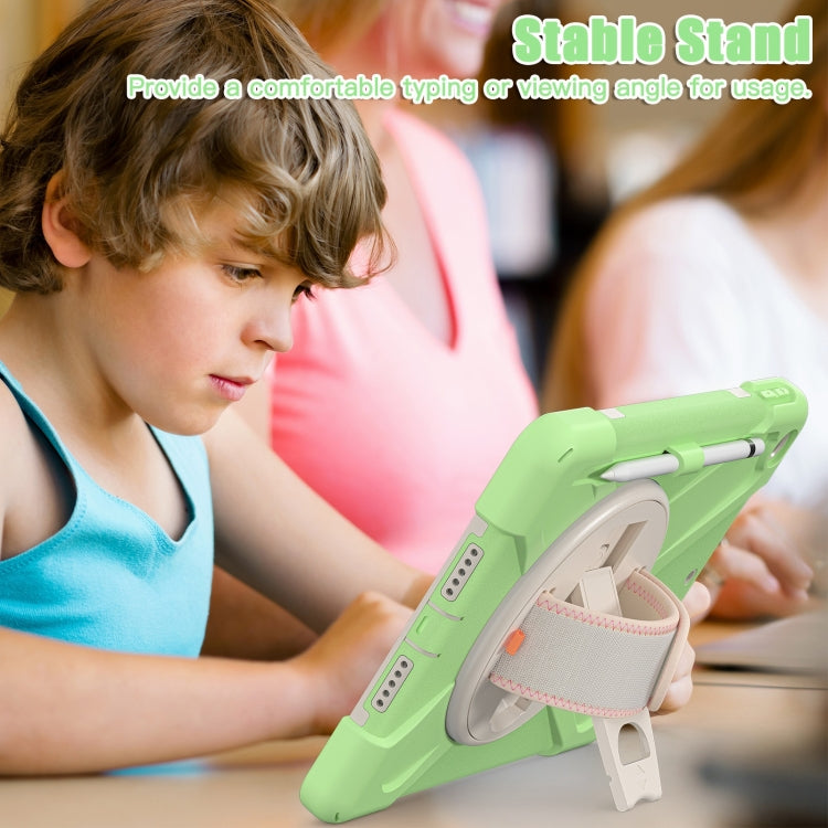 For iPad 10.2 2021 / 2020 / 2019 Silicone + PC Protective Case with Holder & Shoulder Strap(Matcha Green) - iPad 10.2 Cases by buy2fix | Online Shopping UK | buy2fix