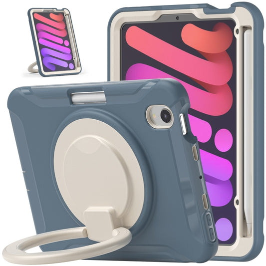 For iPad mini 6 / mini 2024 Heavy Duty TPU Hybrid PC Tablet Case with 360 Rotation Handle Grip Holder & Pen Slot(Cornflower Blue) - iPad mini 2024 Cases by buy2fix | Online Shopping UK | buy2fix