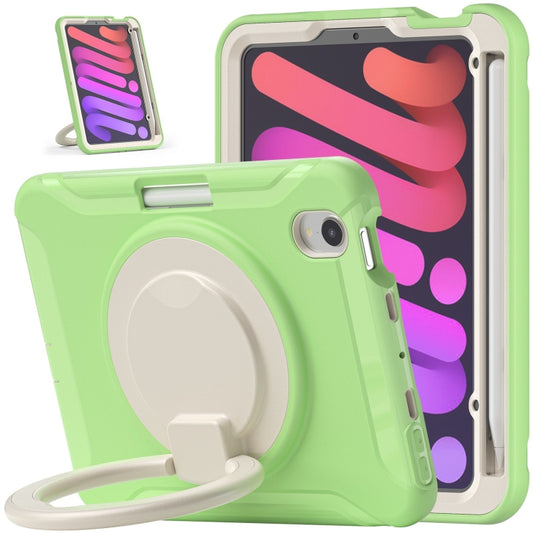 For iPad mini 6 / mini 2024 Heavy Duty TPU Hybrid PC Tablet Case with 360 Rotation Handle Grip Holder & Pen Slot(Matcha Green) - iPad mini 2024 Cases by buy2fix | Online Shopping UK | buy2fix