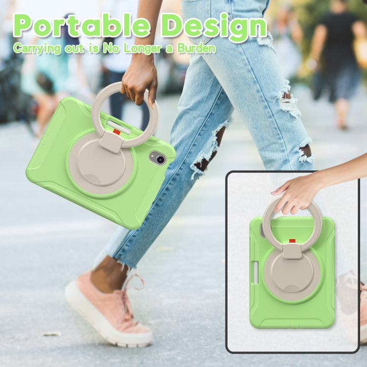 For iPad mini 6 / mini 2024 Heavy Duty TPU Hybrid PC Tablet Case with 360 Rotation Handle Grip Holder & Pen Slot(Matcha Green) - iPad mini 2024 Cases by buy2fix | Online Shopping UK | buy2fix