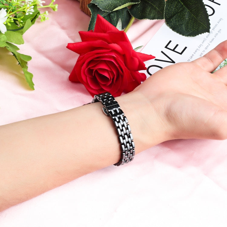 For Xiaomi Mi Band 6 / 5 Ceramics Watch Band(Five Beads Black) by buy2fix