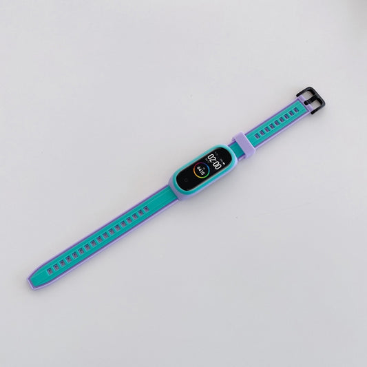For Xiaomi Mi Band 4 / 3 Universal Two-color Silicone Replacement Wristband(Blue+Purple) by buy2fix