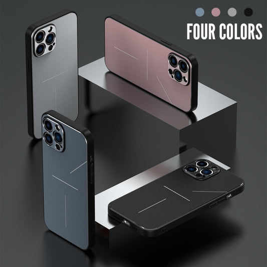 For iPhone 13 Pro R-JUST RJ-52 3-Line Style Metal TPU Shockproof Protective Case (Black) by R-JUST