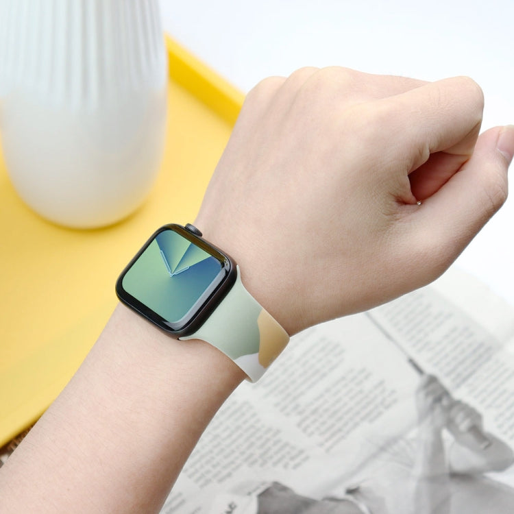 Morandi Series Contrast Color Silicone Watch Band For Apple Watch Ultra 49mm&Watch Ultra 2 49mm / Series 9&8&7 45mm / SE 3&SE 2&6&SE&5&4 44mm / 3&2&1 42mm(Cloud Ink Blue) by buy2fix