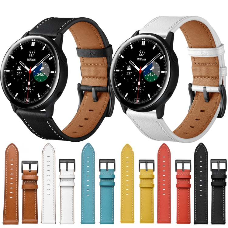 For Samsung Galaxy Watch 3 41mm Leather Watch Band(Brown) by buy2fix