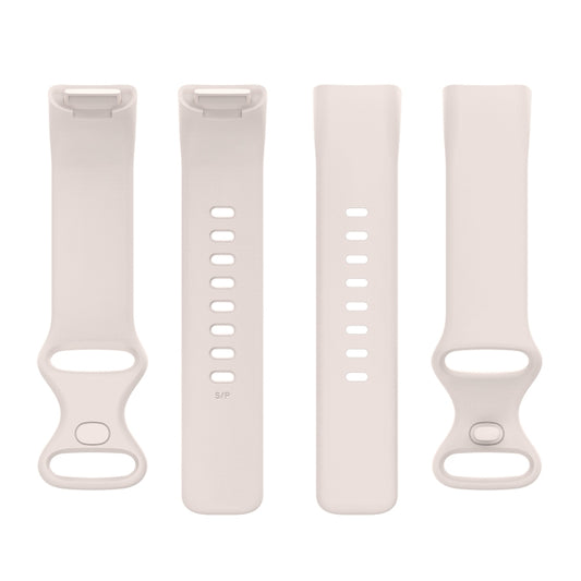 For Fitbit Charge 5 Silicone Watch Band, Size:S(Moon White) by buy2fix