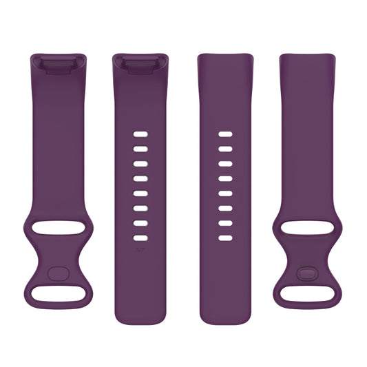 For Fitbit Charge 5 Silicone Watch Band, Size:S(Dark Purple) by buy2fix