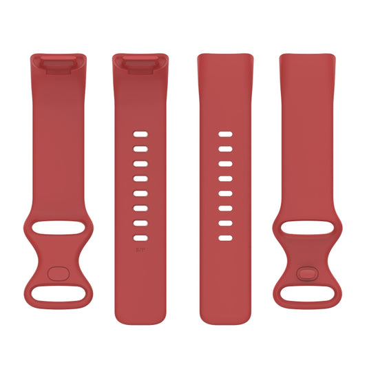 For Fitbit Charge 5 Silicone Watch Band, Size:L(Official Red) by buy2fix