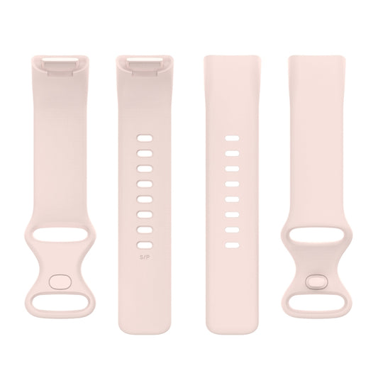 For Fitbit Charge 5 Silicone Watch Band, Size:L(Sand Pink) by buy2fix