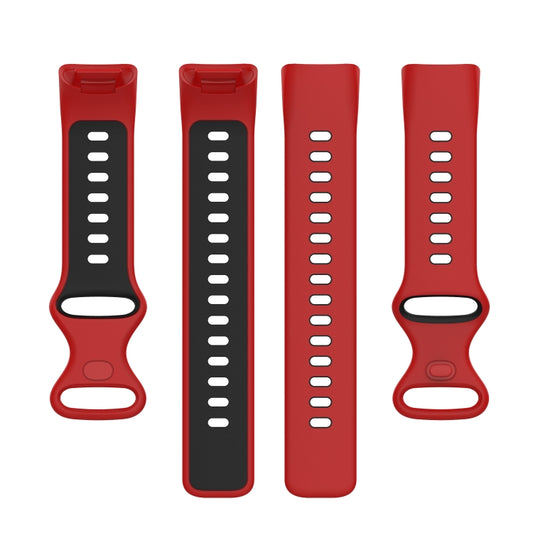 For Fitbit Charge 5 Two-color Silicone Watch Band(Red Black) by buy2fix