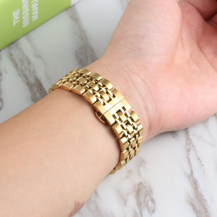 For Samsung Galaxy Watch4 40mm/44mm Seven-bead Stainless Steel Watch Band(Gold) by Wintory