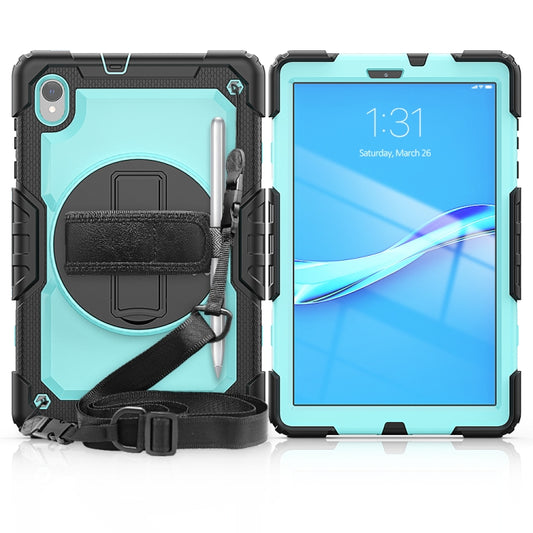 For Lenovo Tab M10 HD TB-X306X Shockproof Colorful Silicone + PC Protective Tablet Case with Holder & Shoulder Strap & Hand Strap(Light Blue) - Lenovo by buy2fix | Online Shopping UK | buy2fix