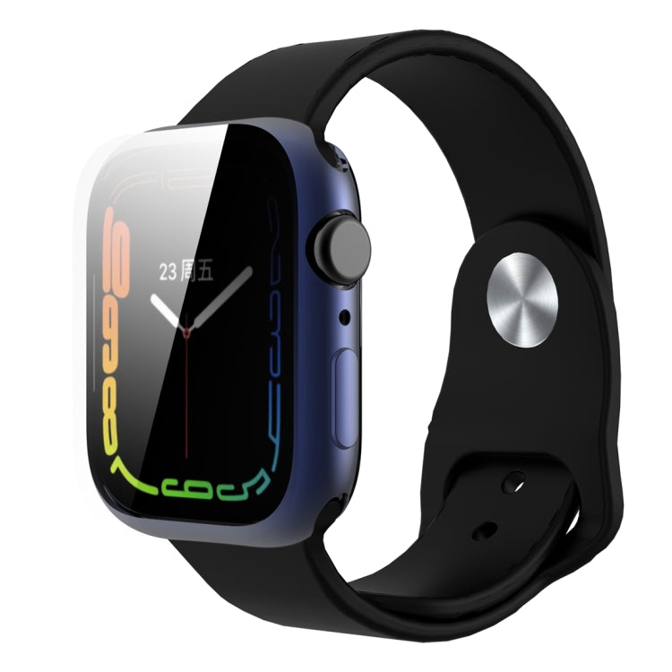 Shockproof TPU All-inclusive Electroplate Protective Case For Apple Watch Series 9 / 8 / 7 45mm(Navy Blue) by buy2fix