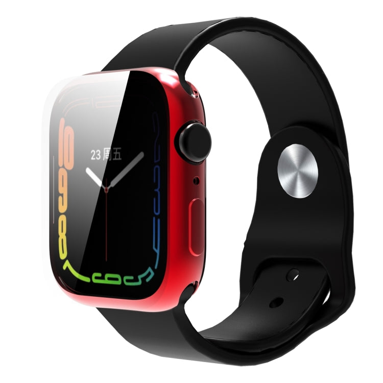 Shockproof TPU All-inclusive Electroplate Protective Case For Apple Watch Series 9 / 8 / 7 45mm(Red) by buy2fix