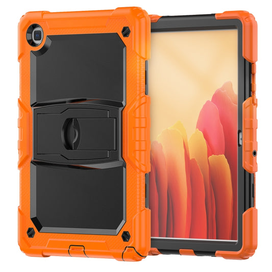 Shockproof Colorful Silicone + Black PC Tablet Protective Case with Holder & Shoulder Strap For Samsung Galaxy Tab A7 2020 T500(Orange) - Other Galaxy Tab PC by buy2fix | Online Shopping UK | buy2fix