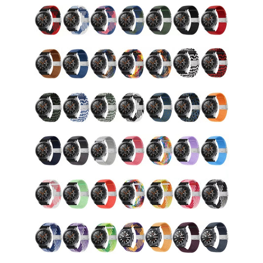 22mm Universal Metal Buckle Nylon Braided Watch Band(Z Black Red) by buy2fix