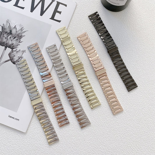 22mm Lightning Bolt Style Steel Watch Band(Silver Gold) by buy2fix