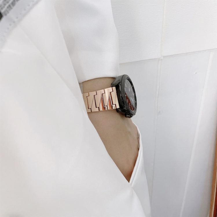 22mm Lightning Bolt Style Steel Watch Band(Silver Gold) by buy2fix