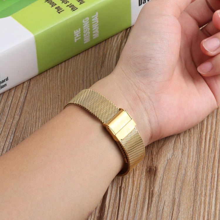 For Fitbit Charge 4 Double Insurance Buckle Milanese Watch Band(Gold) by buy2fix