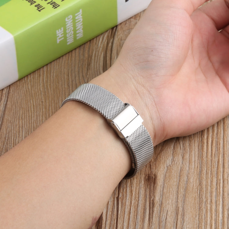 For Fitbit Charge 4 Double Insurance Buckle Milanese Watch Band(Silver) by buy2fix