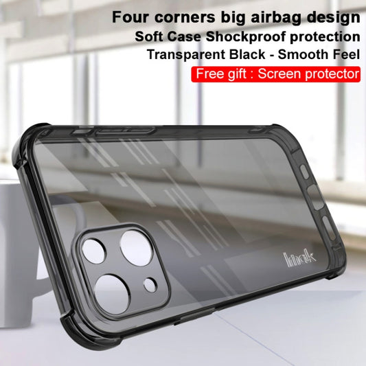 For iPhone 13 mini IMAK All-inclusive Shockproof Airbag TPU Phone Case with Screen Protector (Transparent Black) by imak